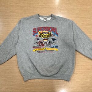 VTG 2003 Lee SUPER BOWL NFL NEW ENGLAND Patriots Carolina Panthers Sweatshirt